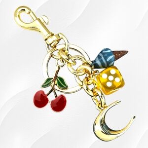Fashion Inspired C charm With Ice Cream Cone, Cherry, Dice Charms